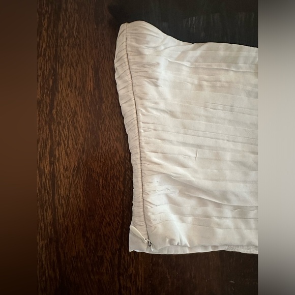 Zara white cropped bustier strapless top with black tulle detail - Picture 7 of 9